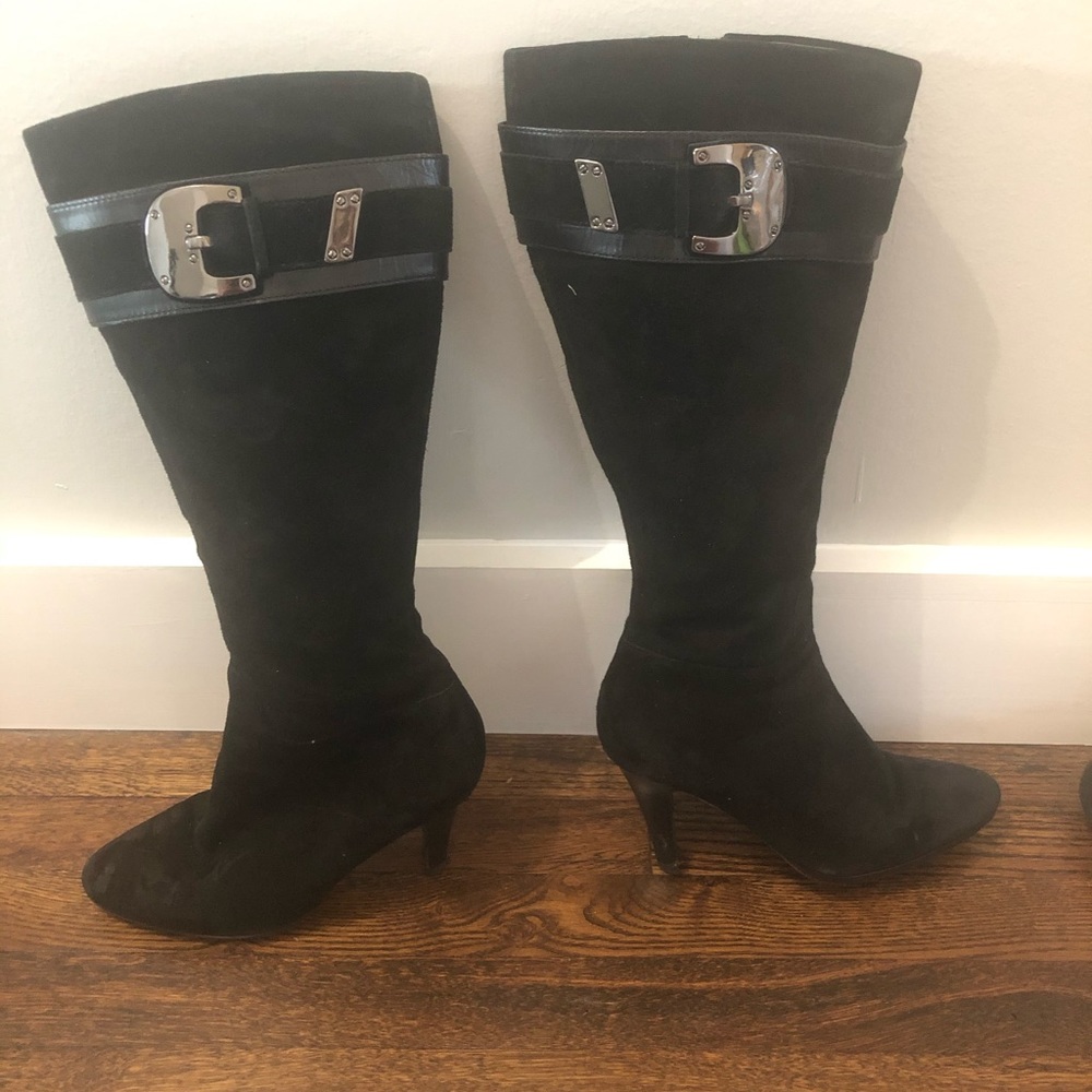 Black suede Cole Haan NikeAir heeled boots